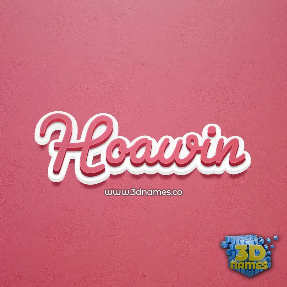 hoawin in Red Scribble style - 3D name wallpaper