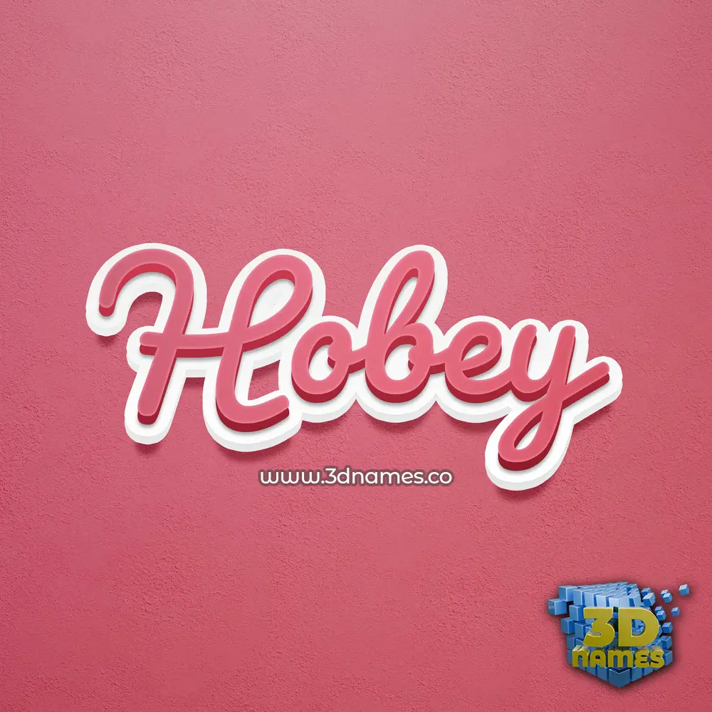 hobey in Red Scribble style - 3D name wallpaper