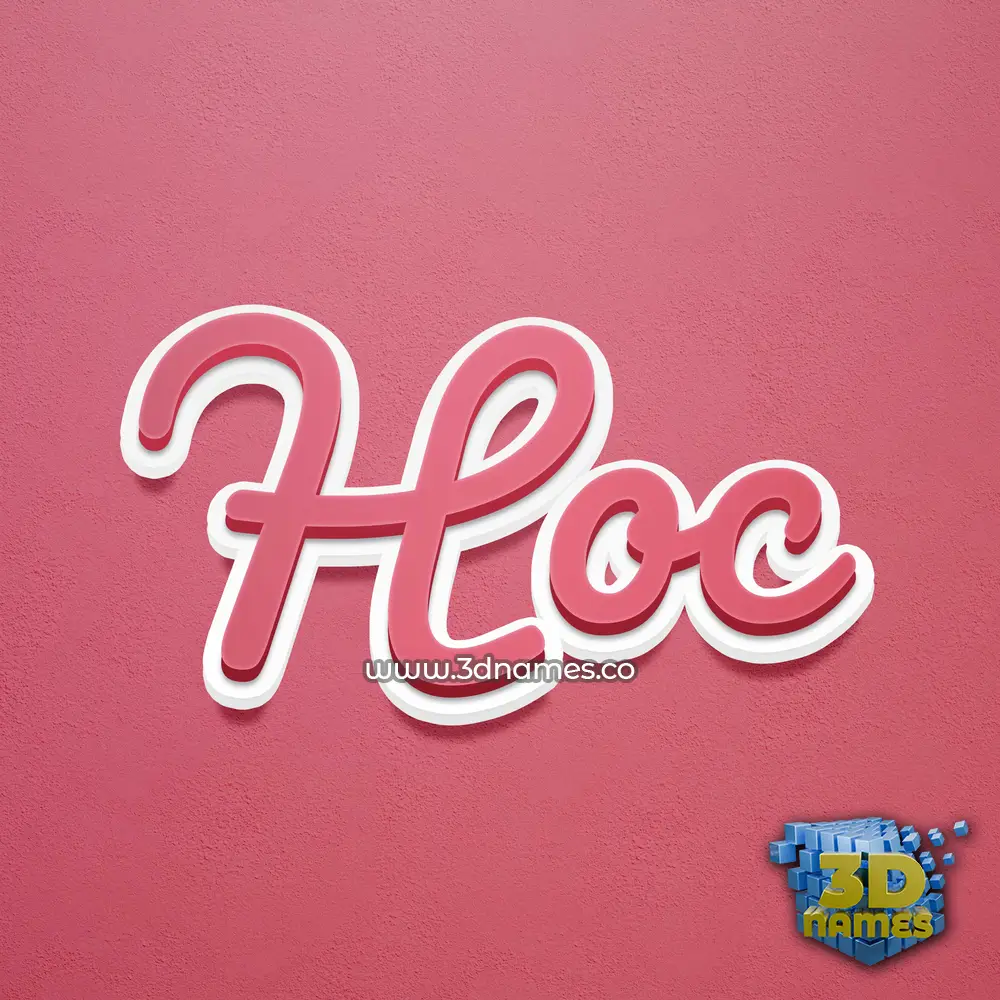 hoc in Red Scribble style - 3D name wallpaper