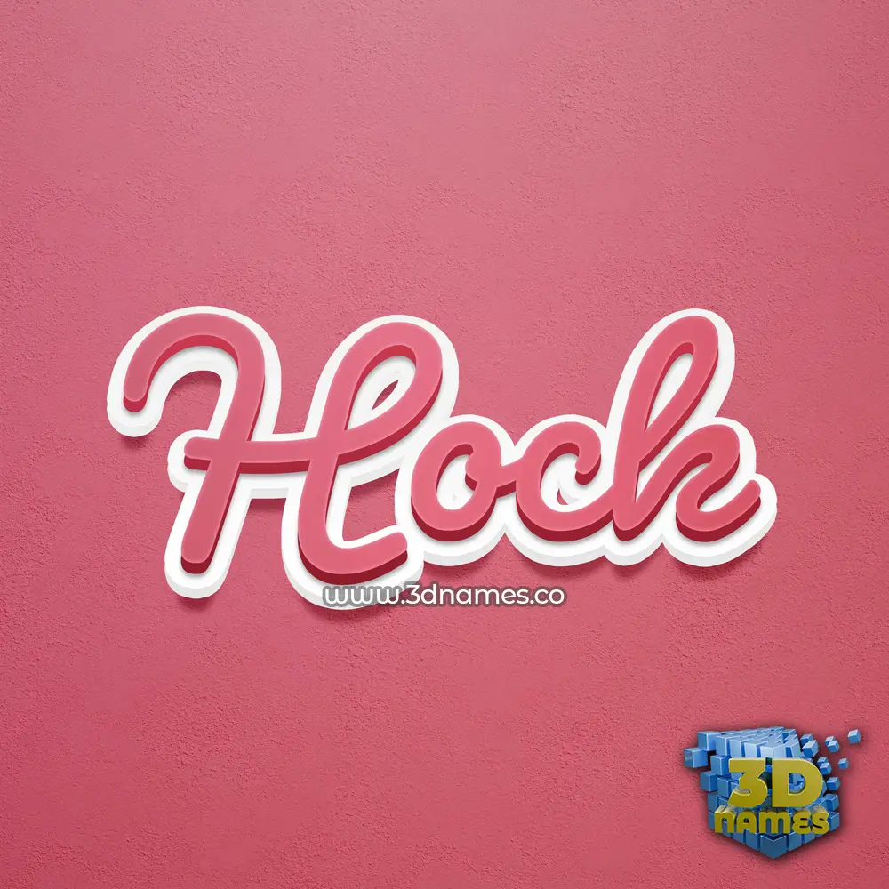 hock in Red Scribble style - 3D name wallpaper