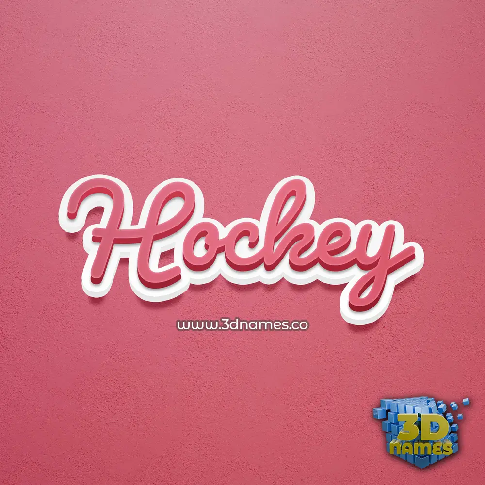 hockey in Red Scribble style - 3D name wallpaper
