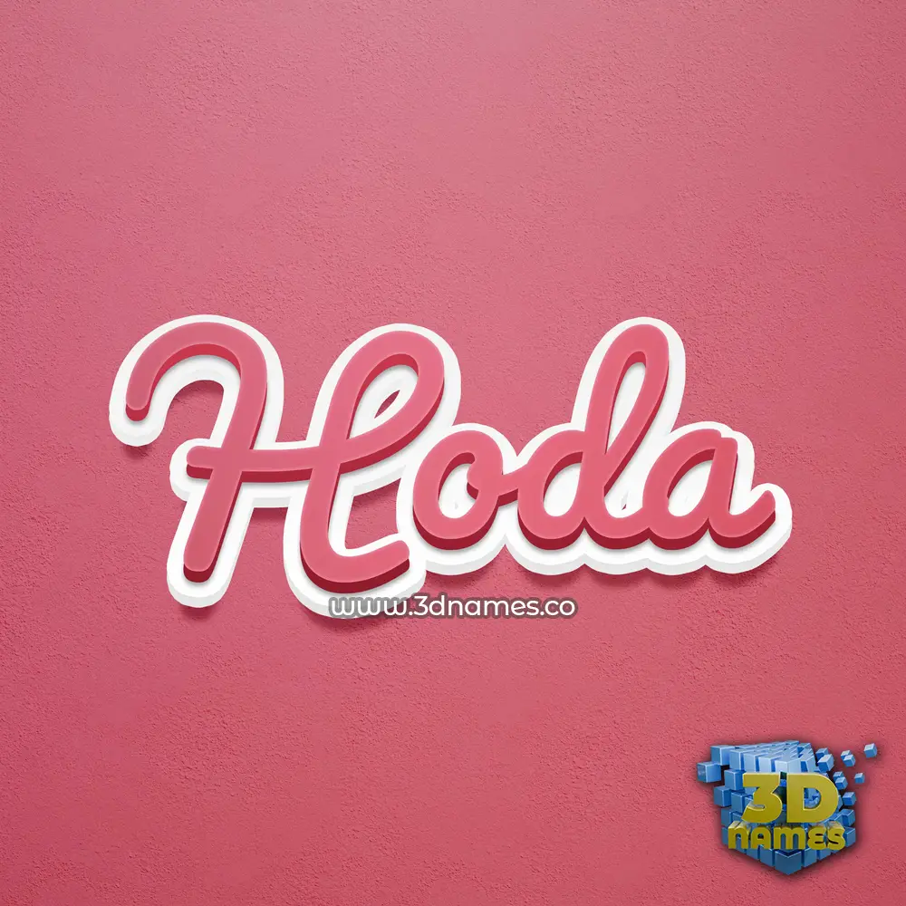 hoda in Red Scribble style - 3D name wallpaper