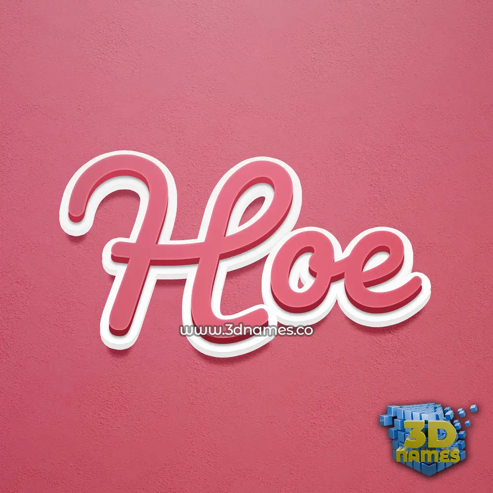 hoe in Red Scribble style - 3D name wallpaper