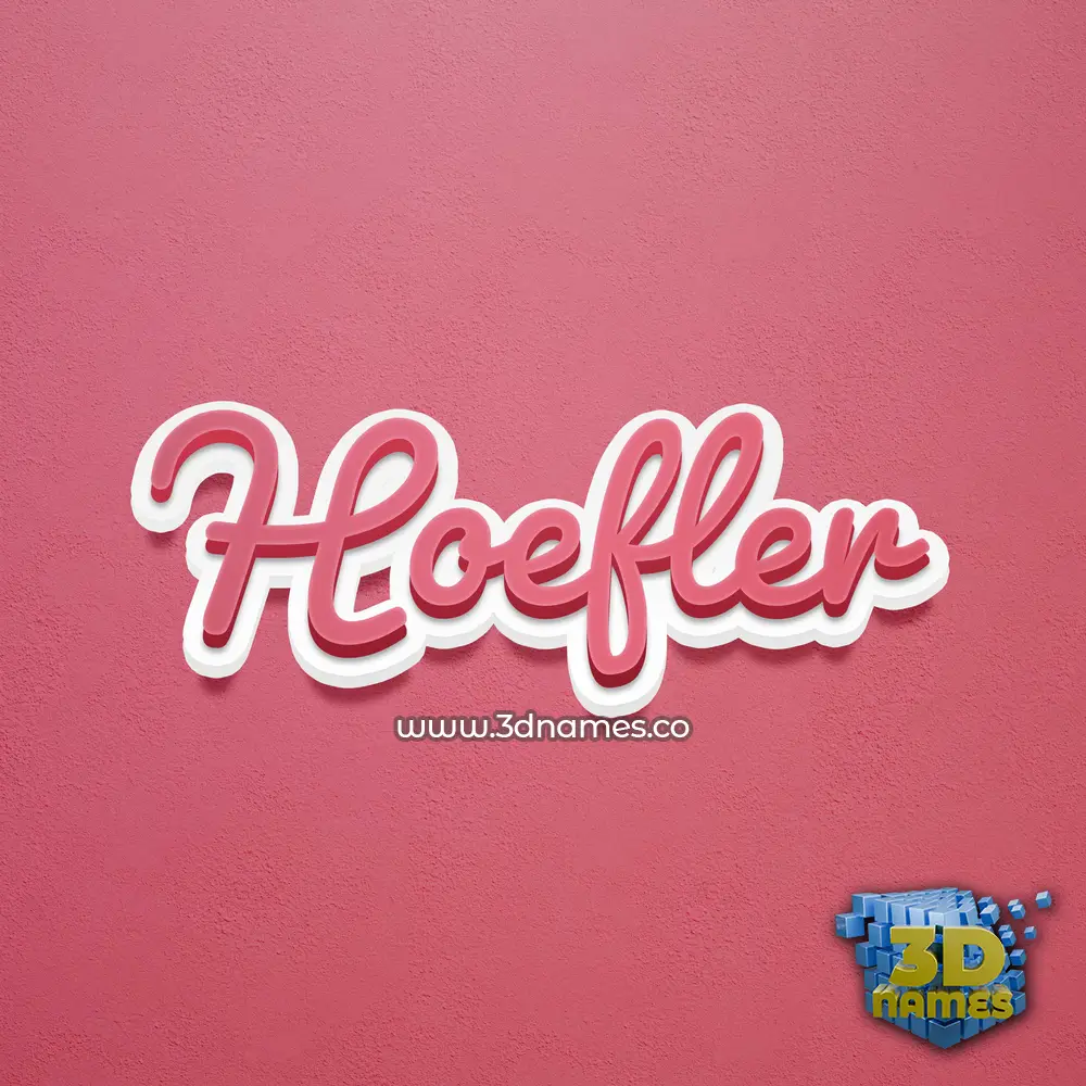 hoefler in Red Scribble style - 3D name wallpaper