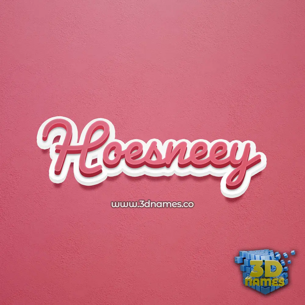 hoesneey in Red Scribble style - 3D name wallpaper