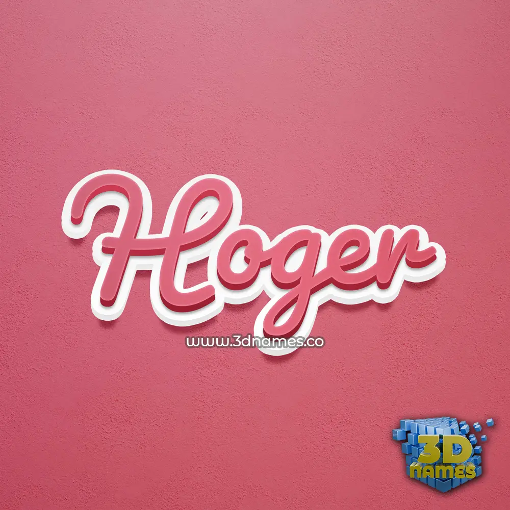 hoger in Red Scribble style - 3D name wallpaper