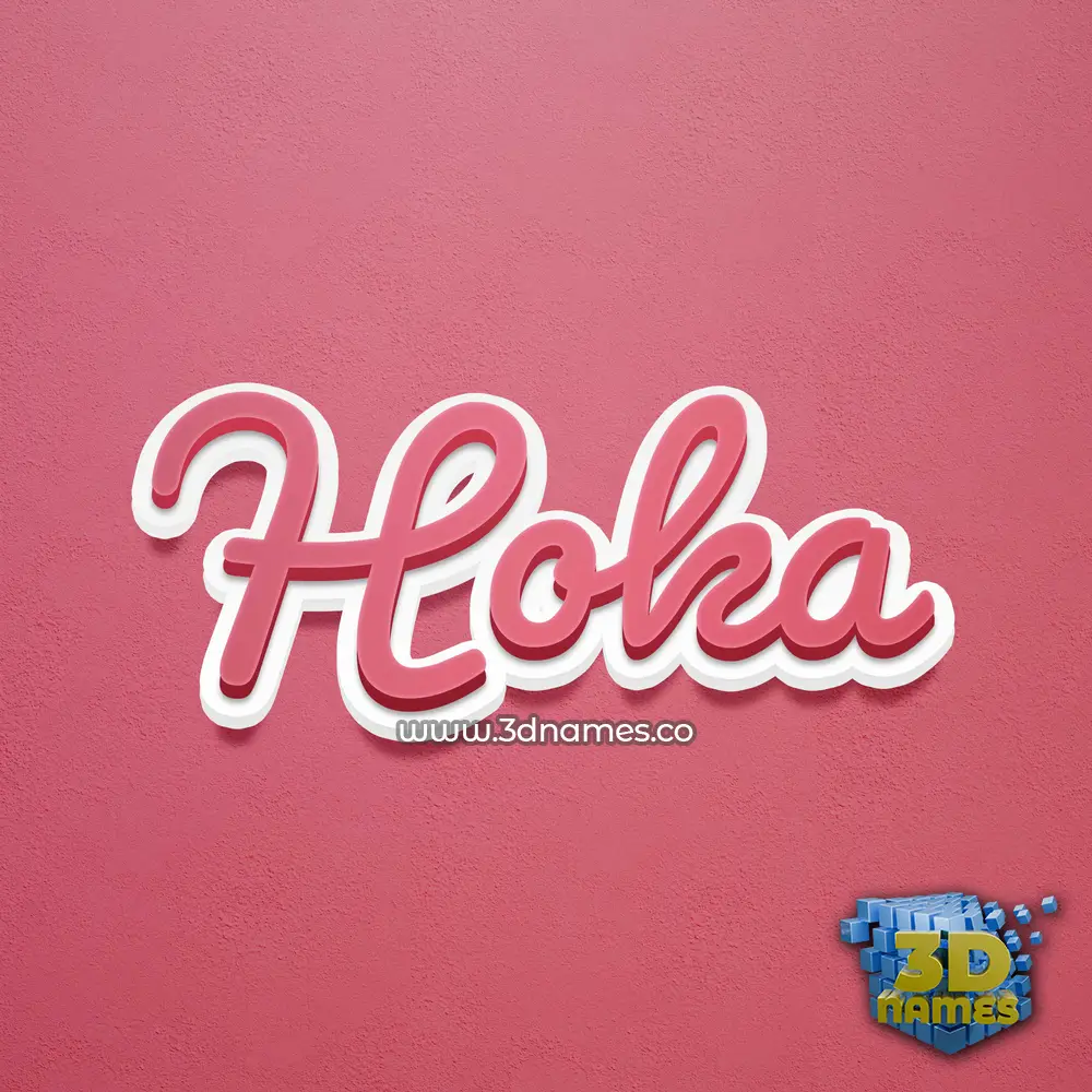 hoka in Red Scribble style - 3D name wallpaper