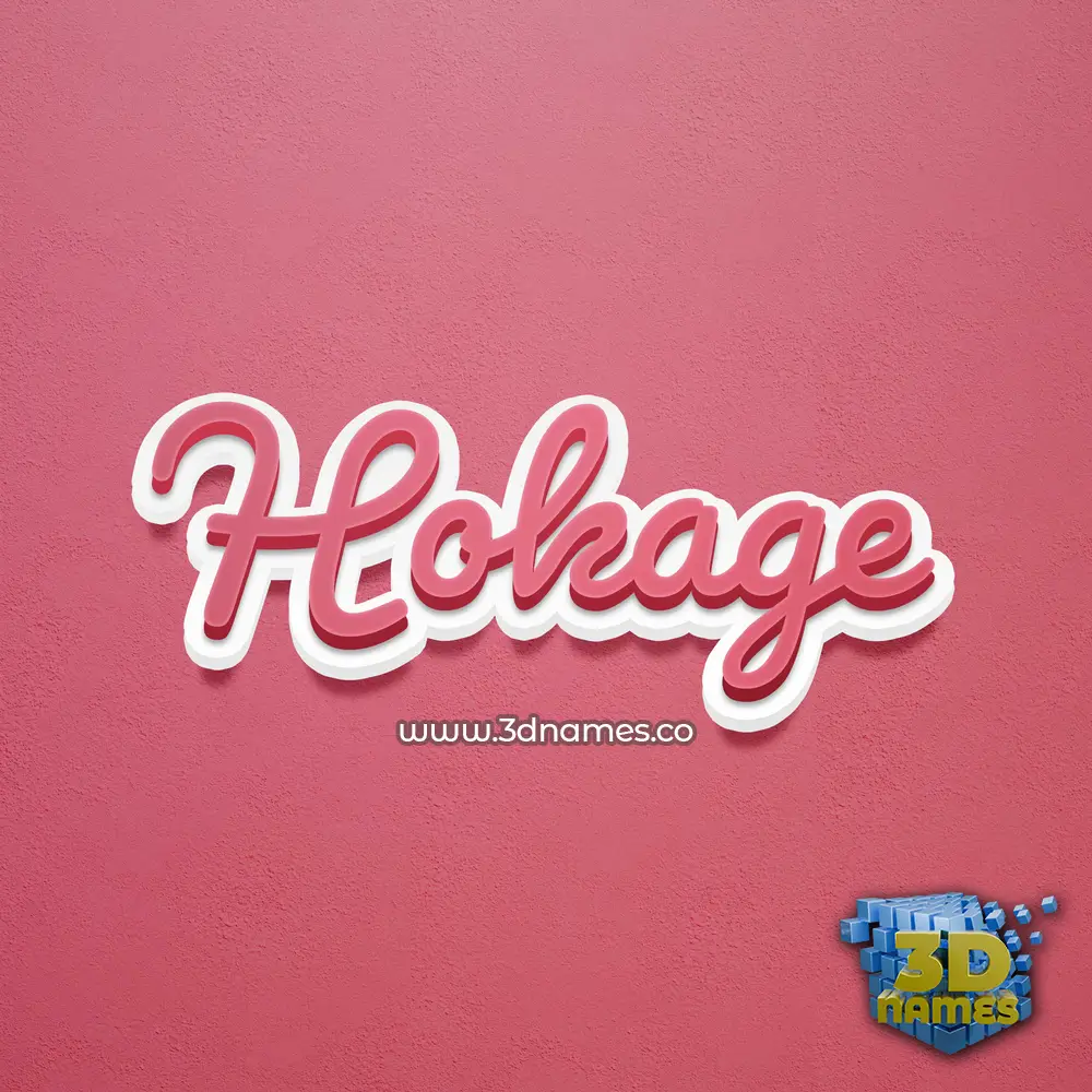 hokage in Red Scribble style - 3D name wallpaper