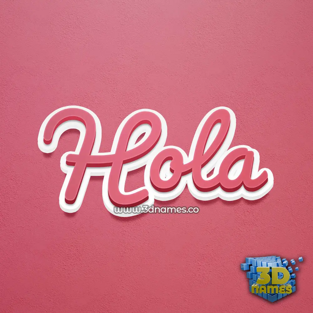 hola in Red Scribble style - 3D name wallpaper