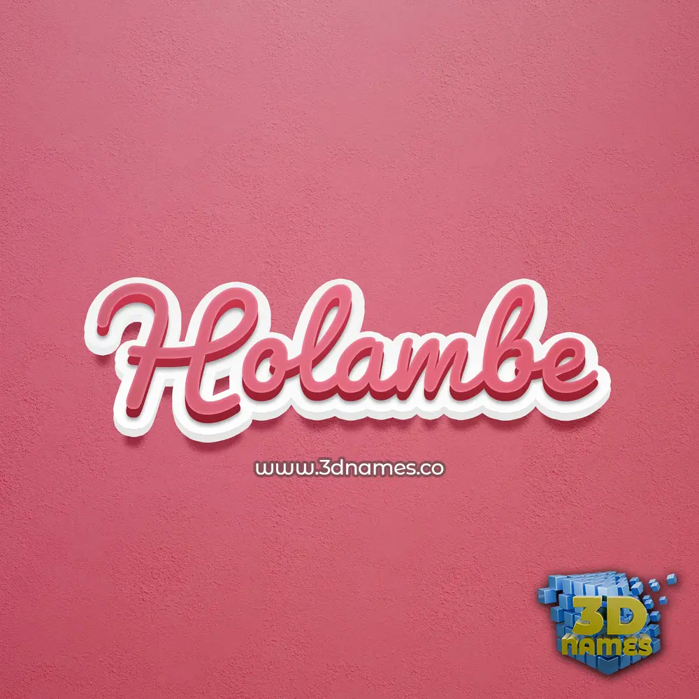 holambe in Red Scribble style - 3D name wallpaper