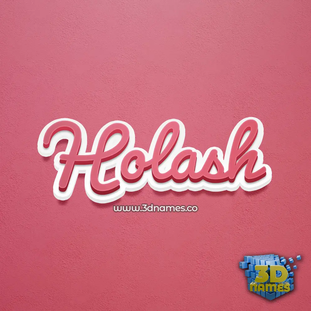 holash in Red Scribble style - 3D name wallpaper