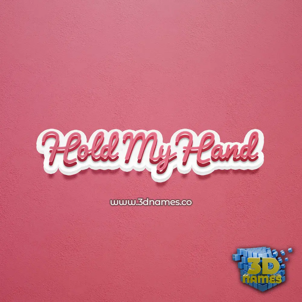 hold my hand in Red Scribble style - 3D name wallpaper