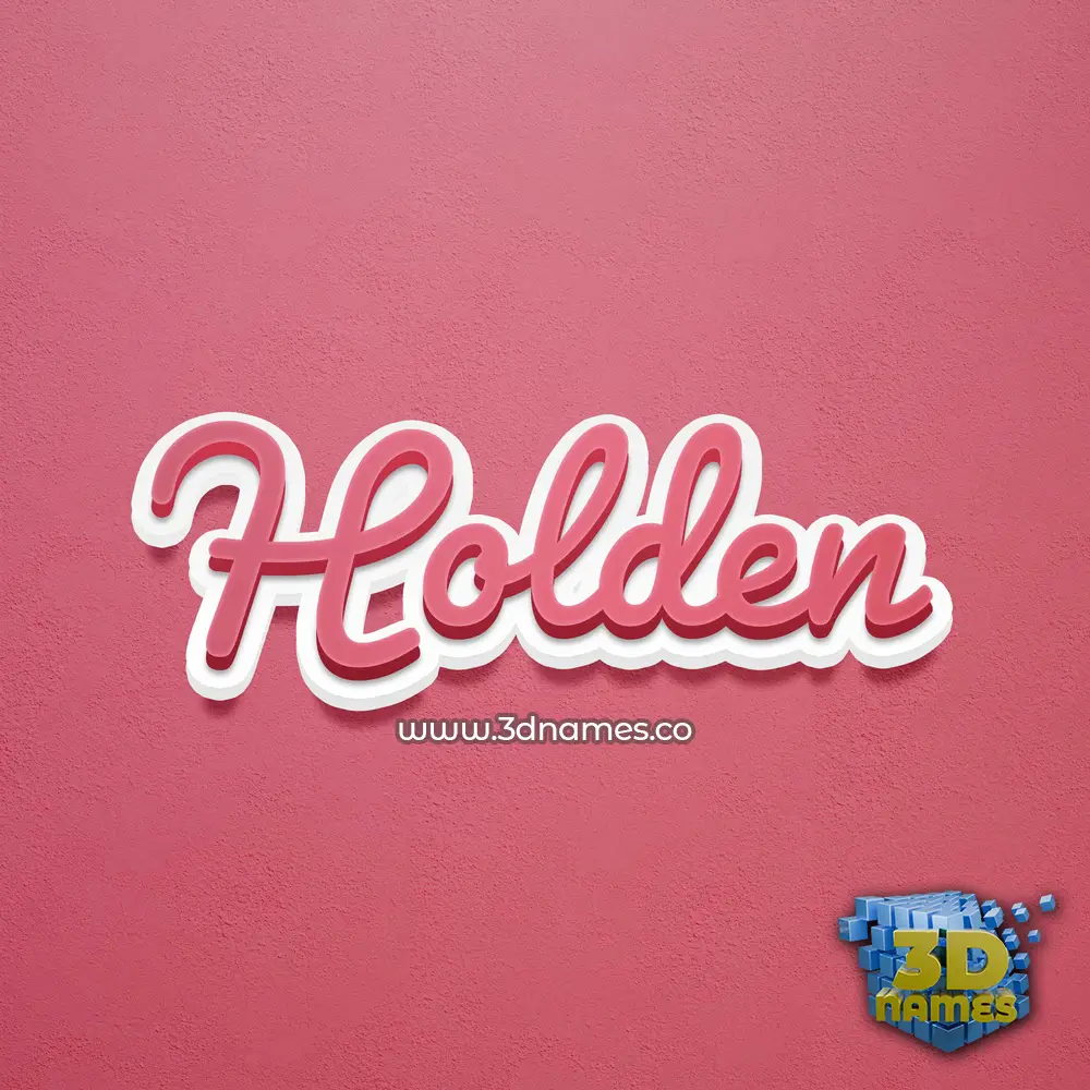 holden in Red Scribble style - 3D name wallpaper