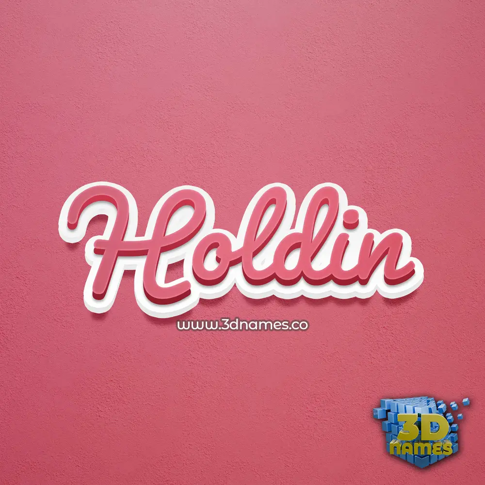 holdin in Red Scribble style - 3D name wallpaper