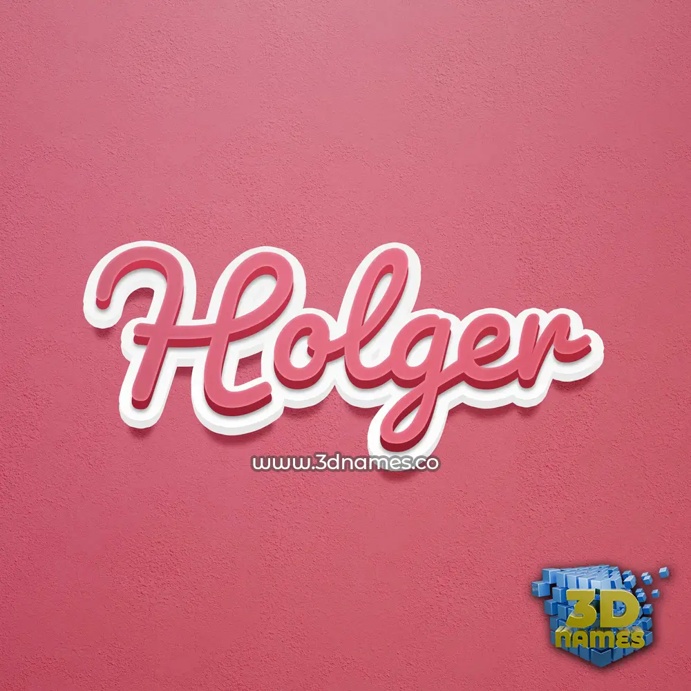 holger in Red Scribble style - 3D name wallpaper