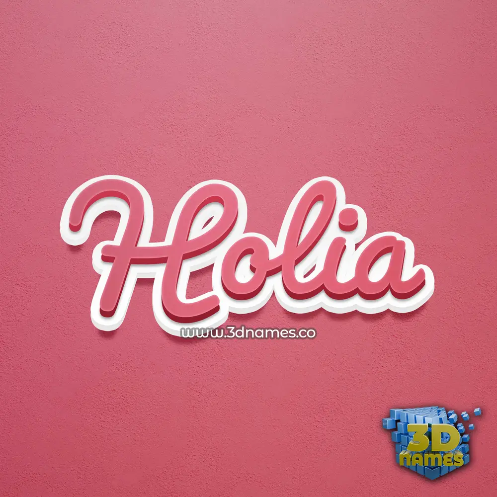 holia in Red Scribble style - 3D name wallpaper