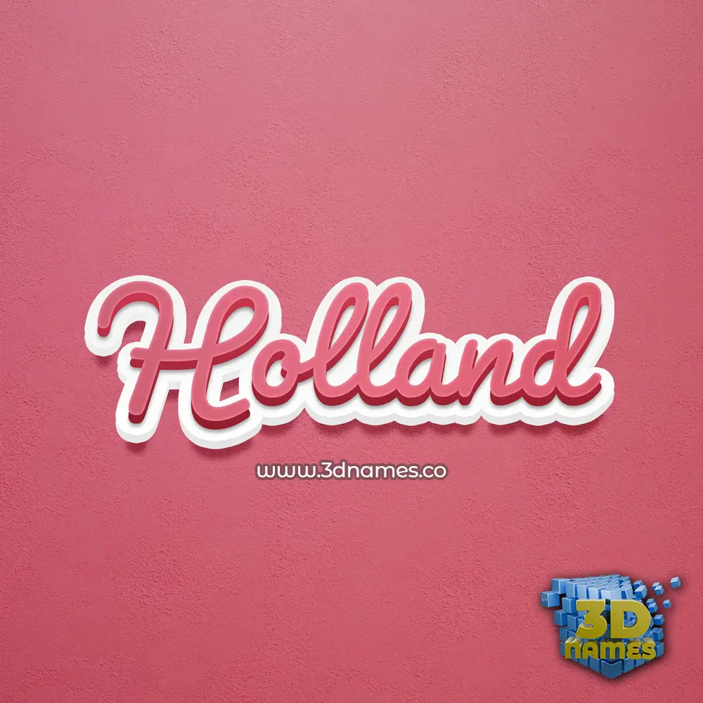 holland in Red Scribble style - 3D name wallpaper