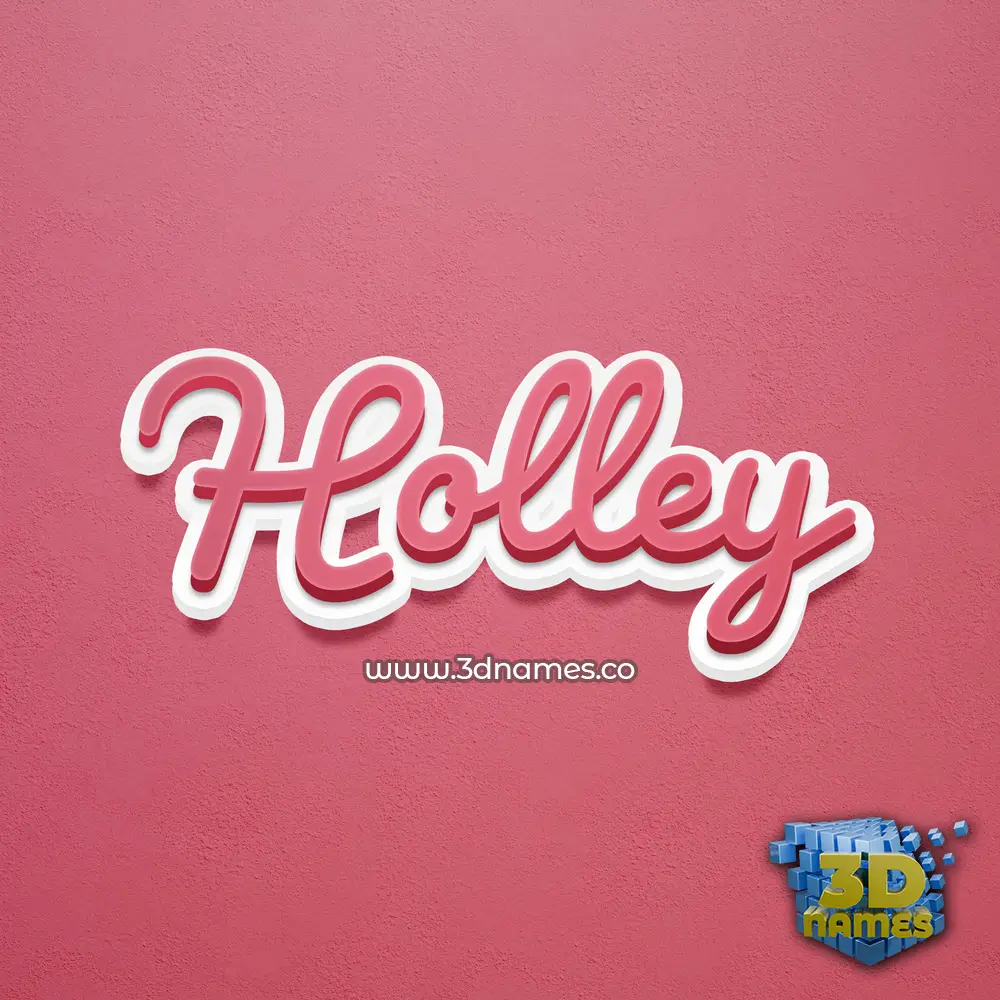 holley in Red Scribble style - 3D name wallpaper