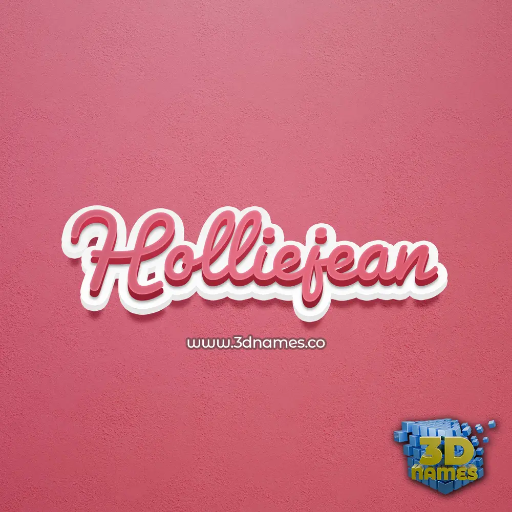 holliejean in Red Scribble style - 3D name wallpaper