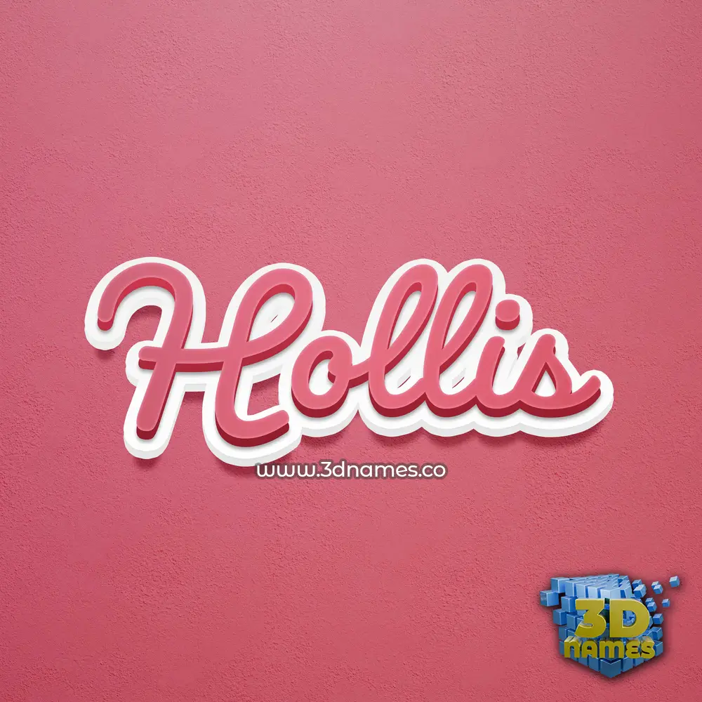 hollis in Red Scribble style - 3D name wallpaper