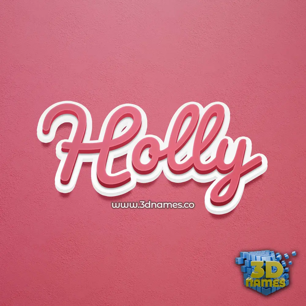 holly in Red Scribble style - 3D name wallpaper