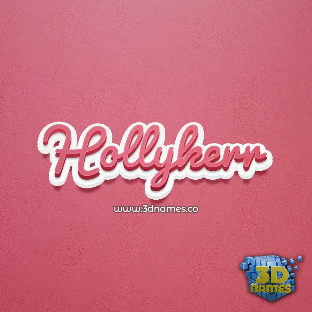 hollykerr in Red Scribble style - 3D name wallpaper