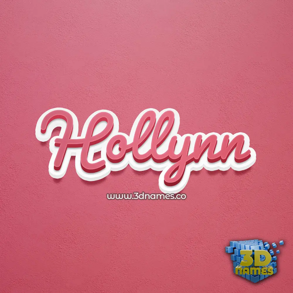 hollynn in Red Scribble style - 3D name wallpaper