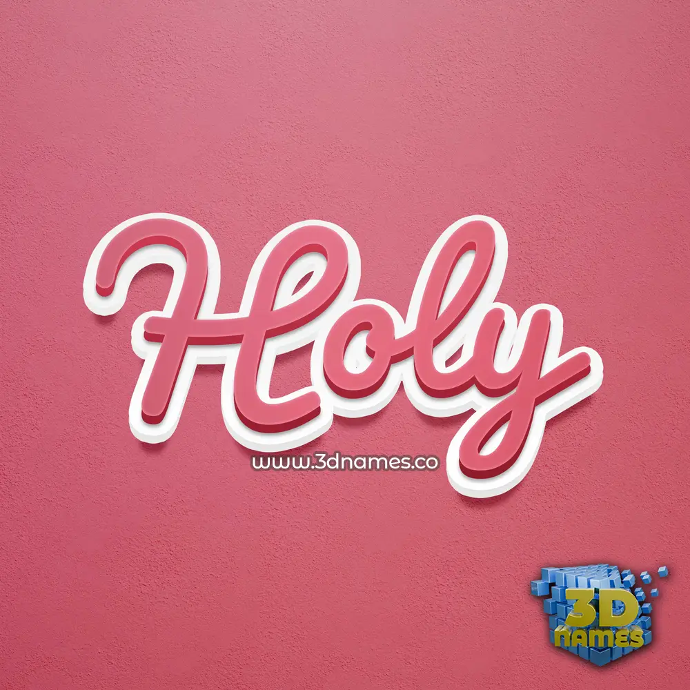 holy in Red Scribble style - 3D name wallpaper