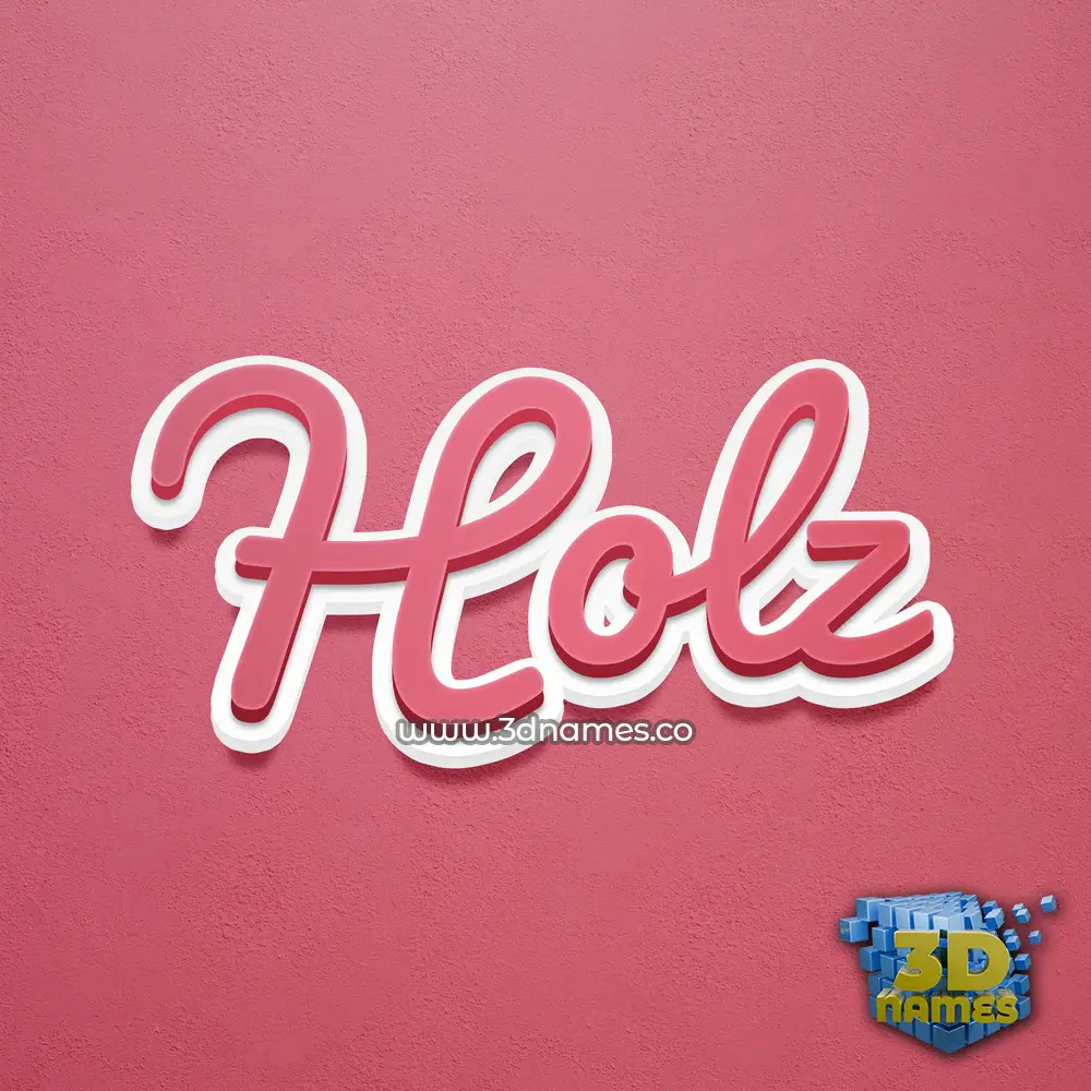holz in Red Scribble style - 3D name wallpaper