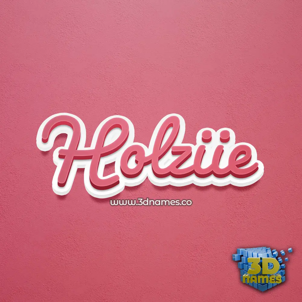 holziie in Red Scribble style - 3D name wallpaper