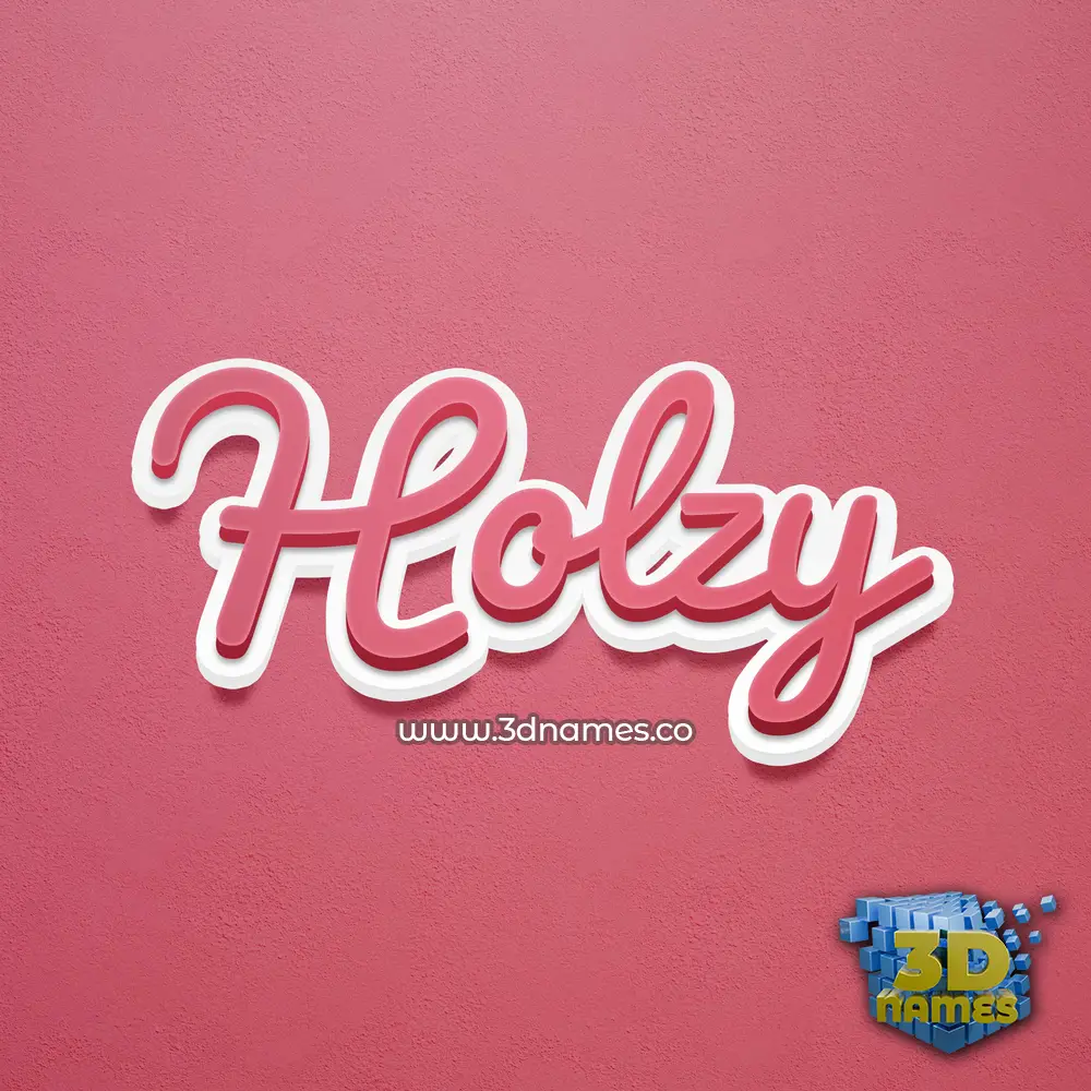 holzy in Red Scribble style - 3D name wallpaper