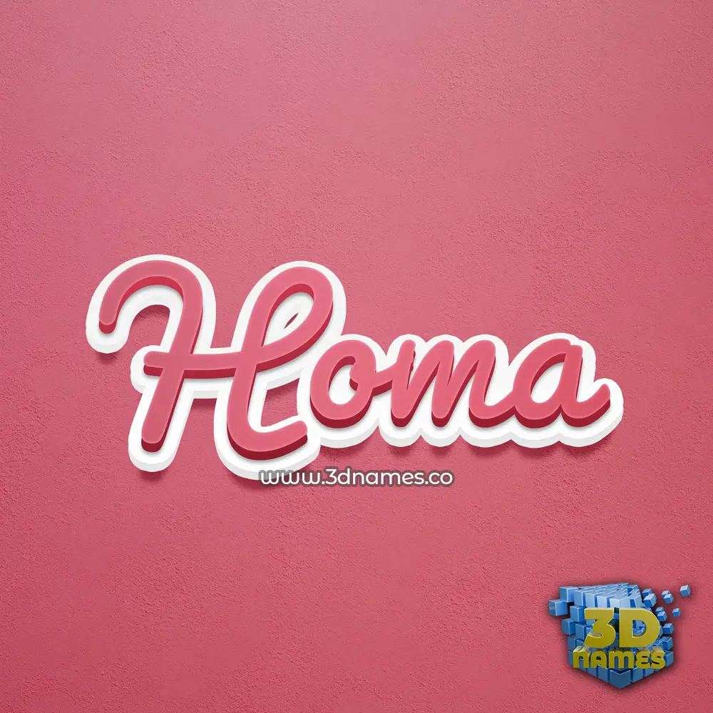 homa in Red Scribble style - 3D name wallpaper
