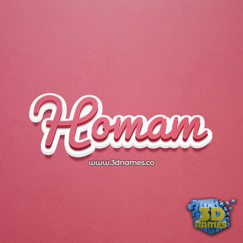 homam in Red Scribble style - 3D name wallpaper