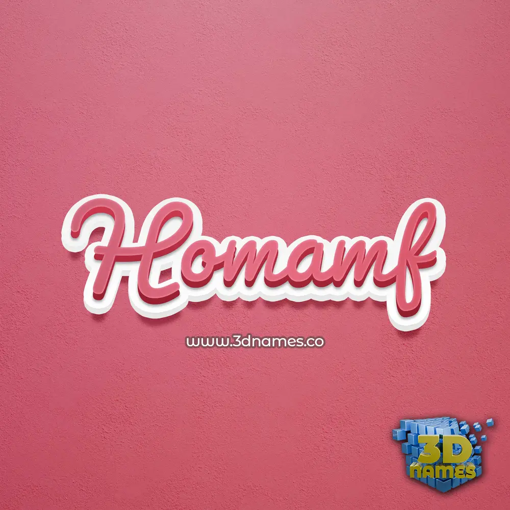 homamf in Red Scribble style - 3D name wallpaper