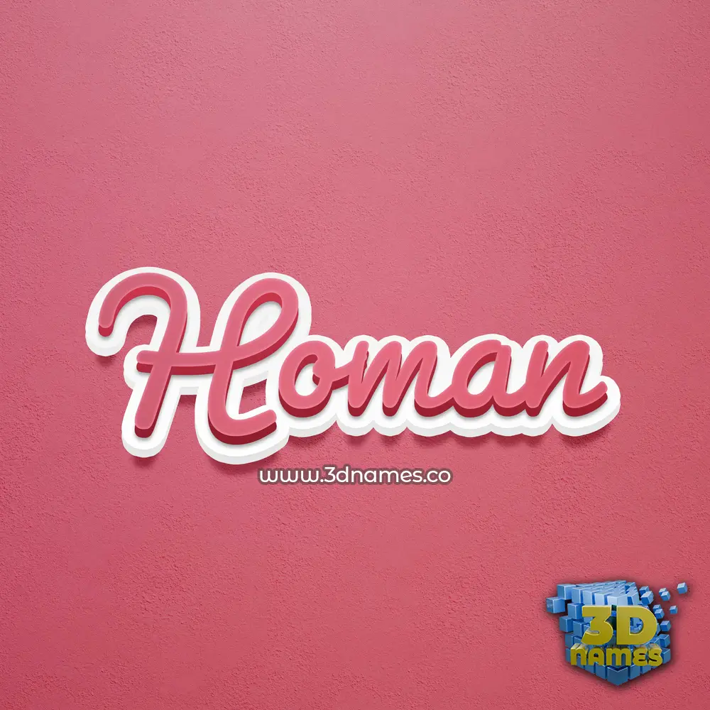 homan in Red Scribble style - 3D name wallpaper