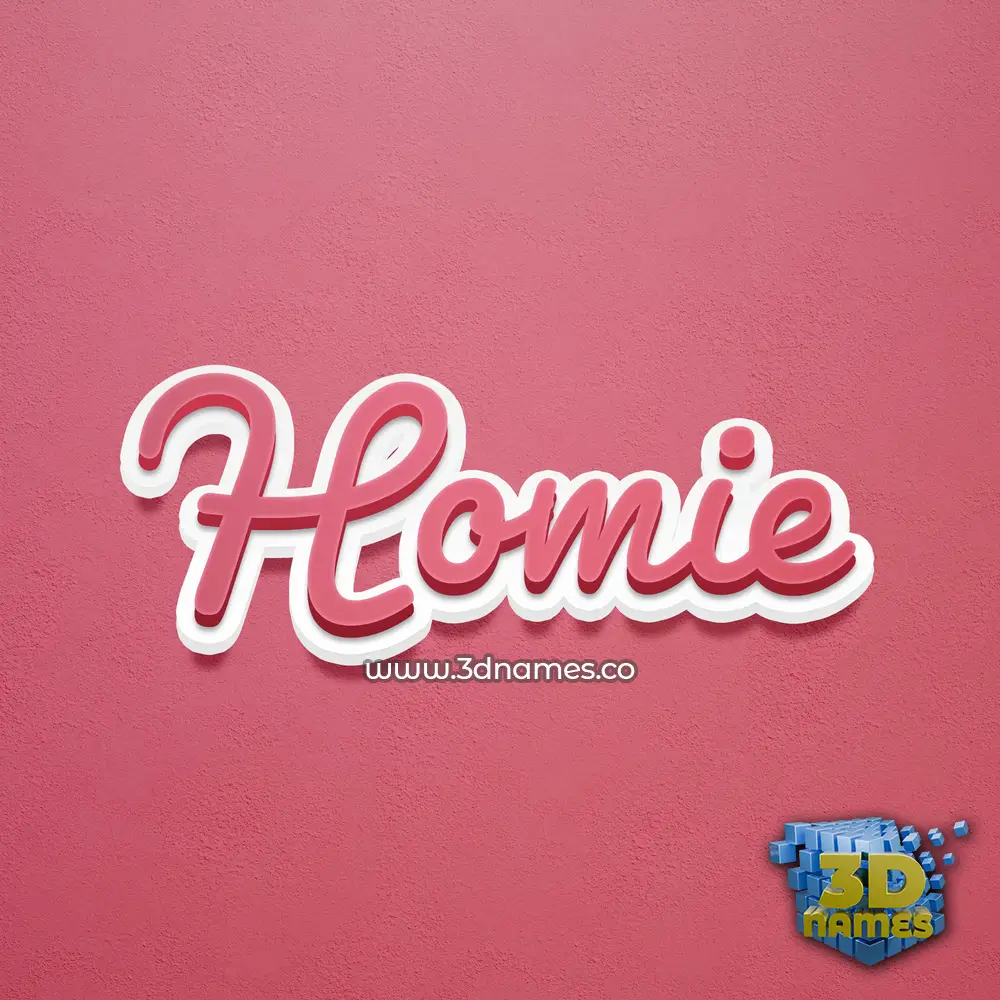 homie in Red Scribble style - 3D name wallpaper