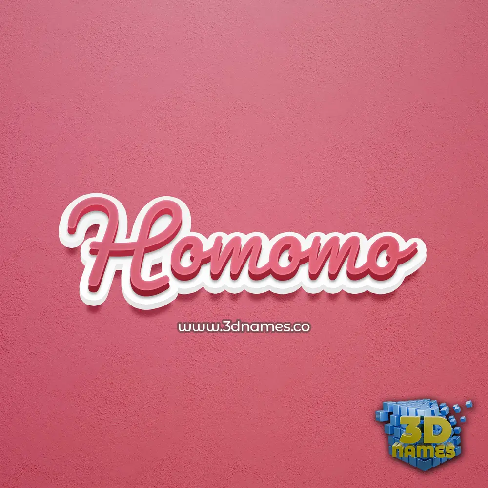 homomo in Red Scribble style - 3D name wallpaper