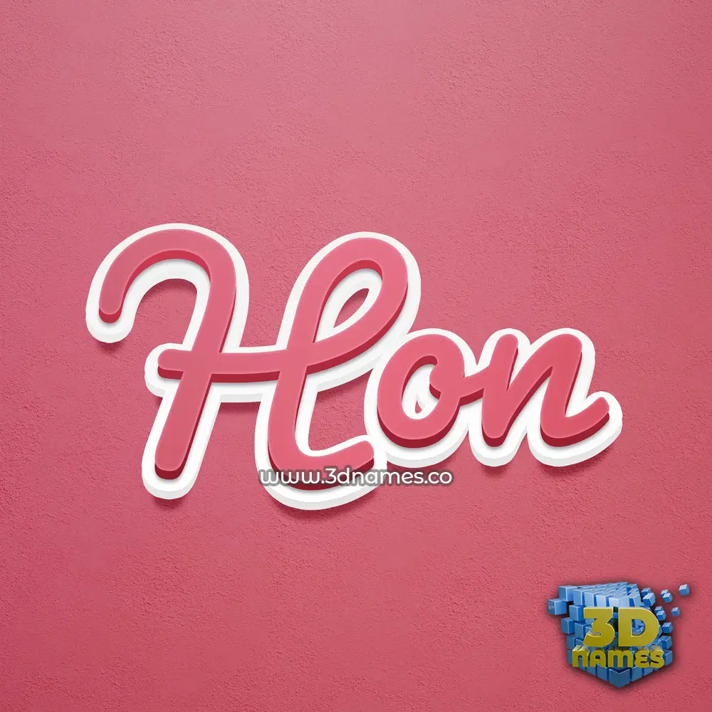 hon in Red Scribble style - 3D name wallpaper