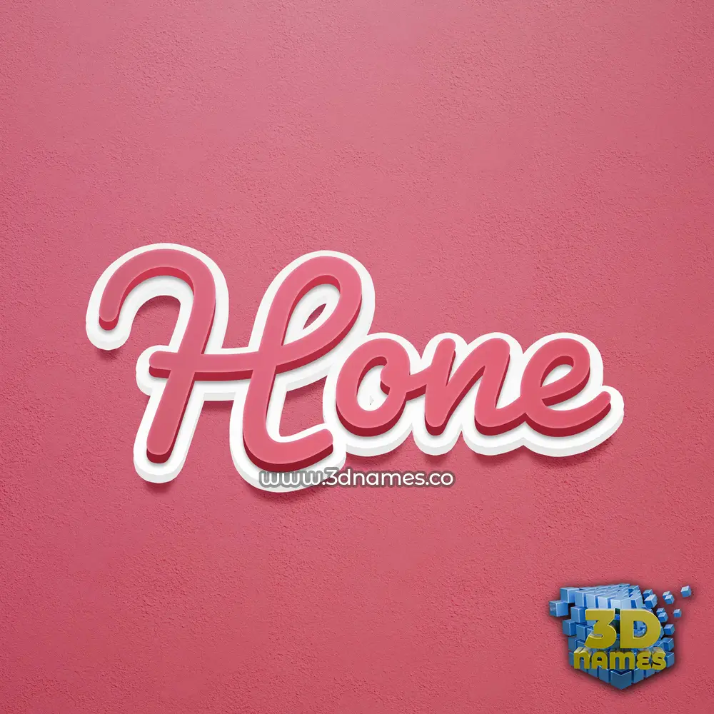hone in Red Scribble style - 3D name wallpaper