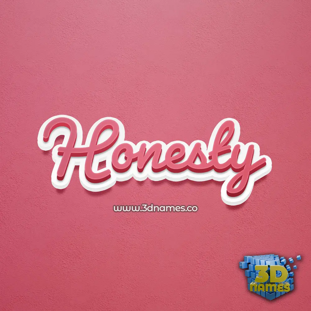 honesty in Red Scribble style - 3D name wallpaper