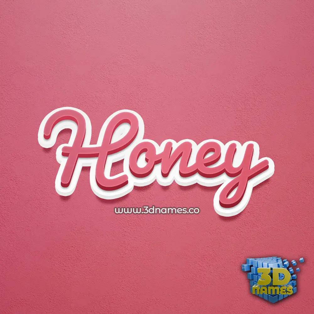 honey in Red Scribble style - 3D name wallpaper