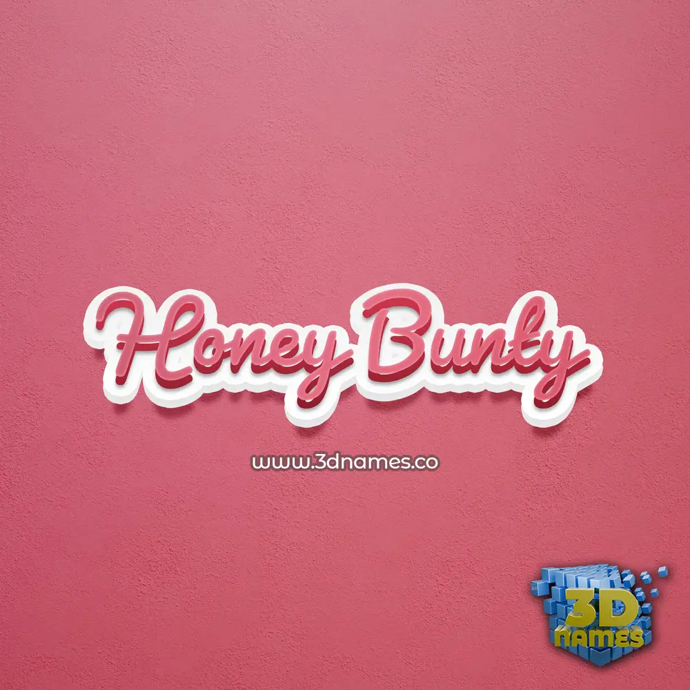 honey bunty in Red Scribble style - 3D name wallpaper