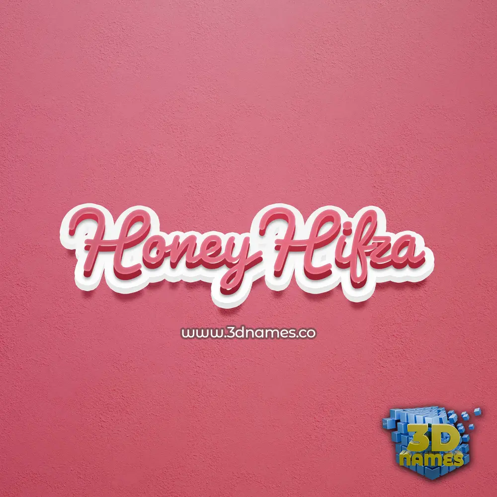 honey hifza in Red Scribble style - 3D name wallpaper