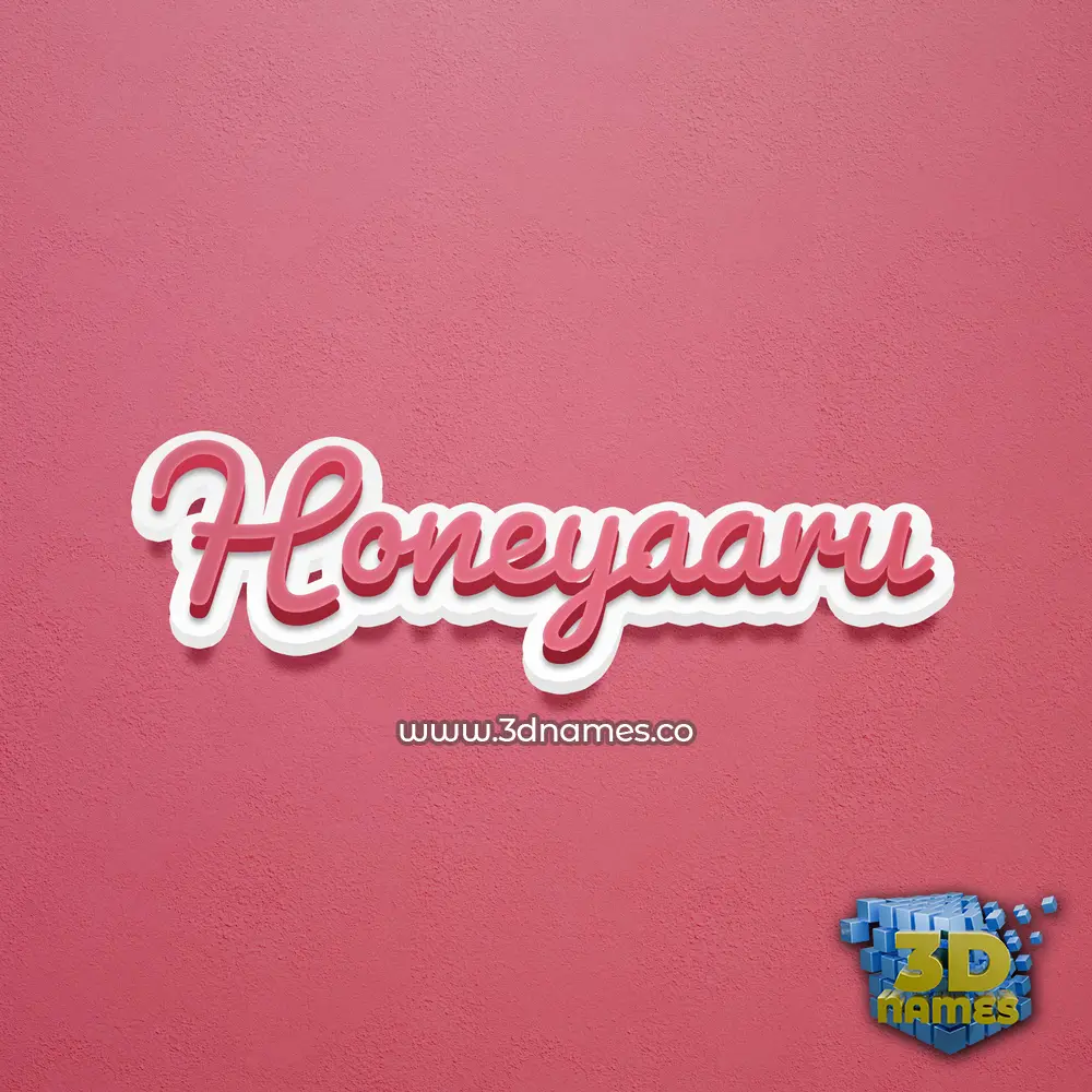 honeyaaru in Red Scribble style - 3D name wallpaper
