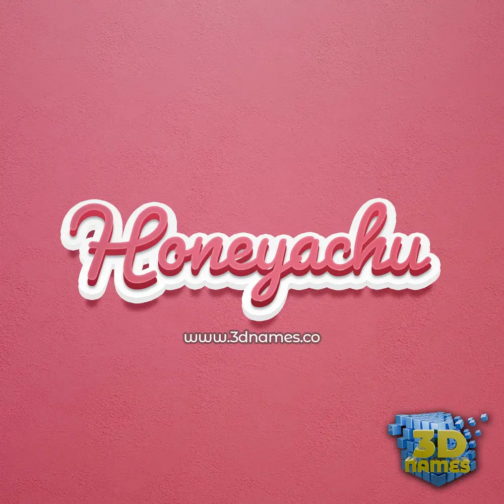 honeyachu in Red Scribble style - 3D name wallpaper