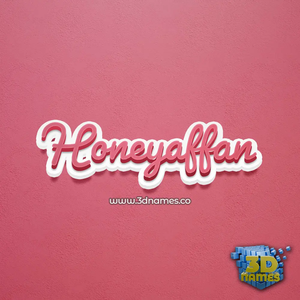 honeyaffan in Red Scribble style - 3D name wallpaper