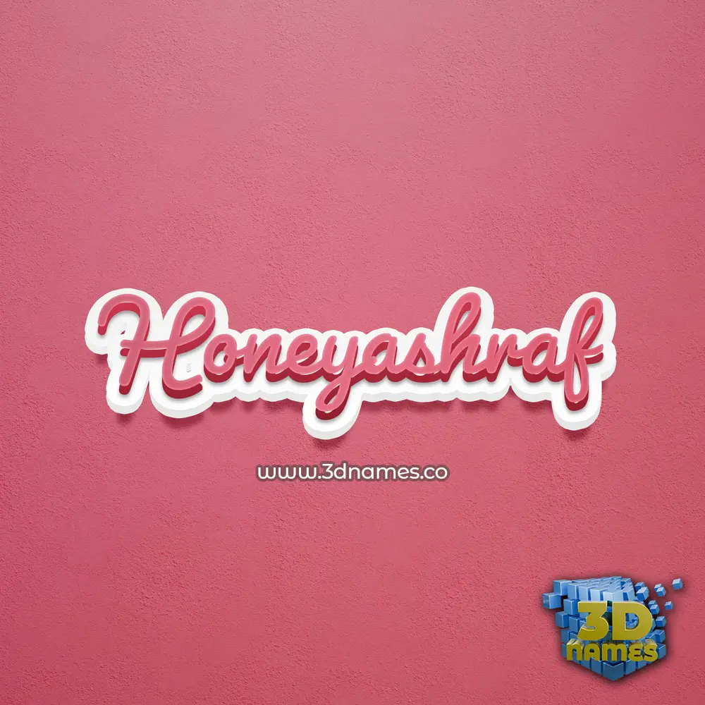 honeyashraf in Red Scribble style - 3D name wallpaper