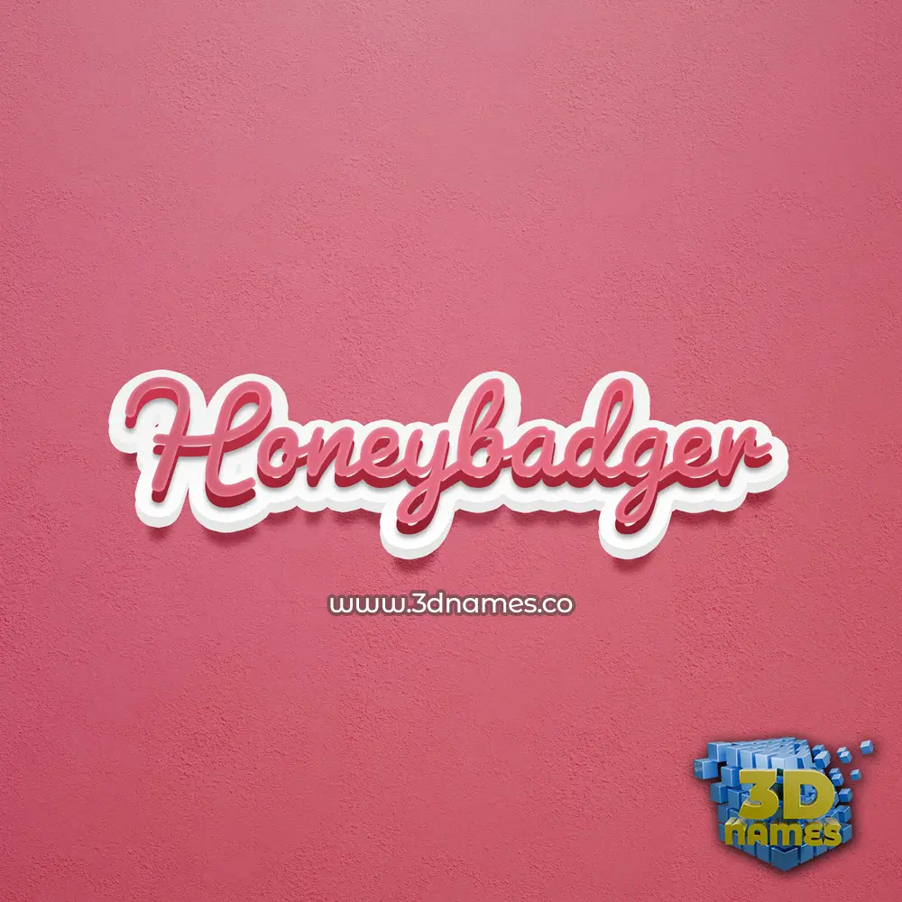 honeybadger in Red Scribble style - 3D name wallpaper