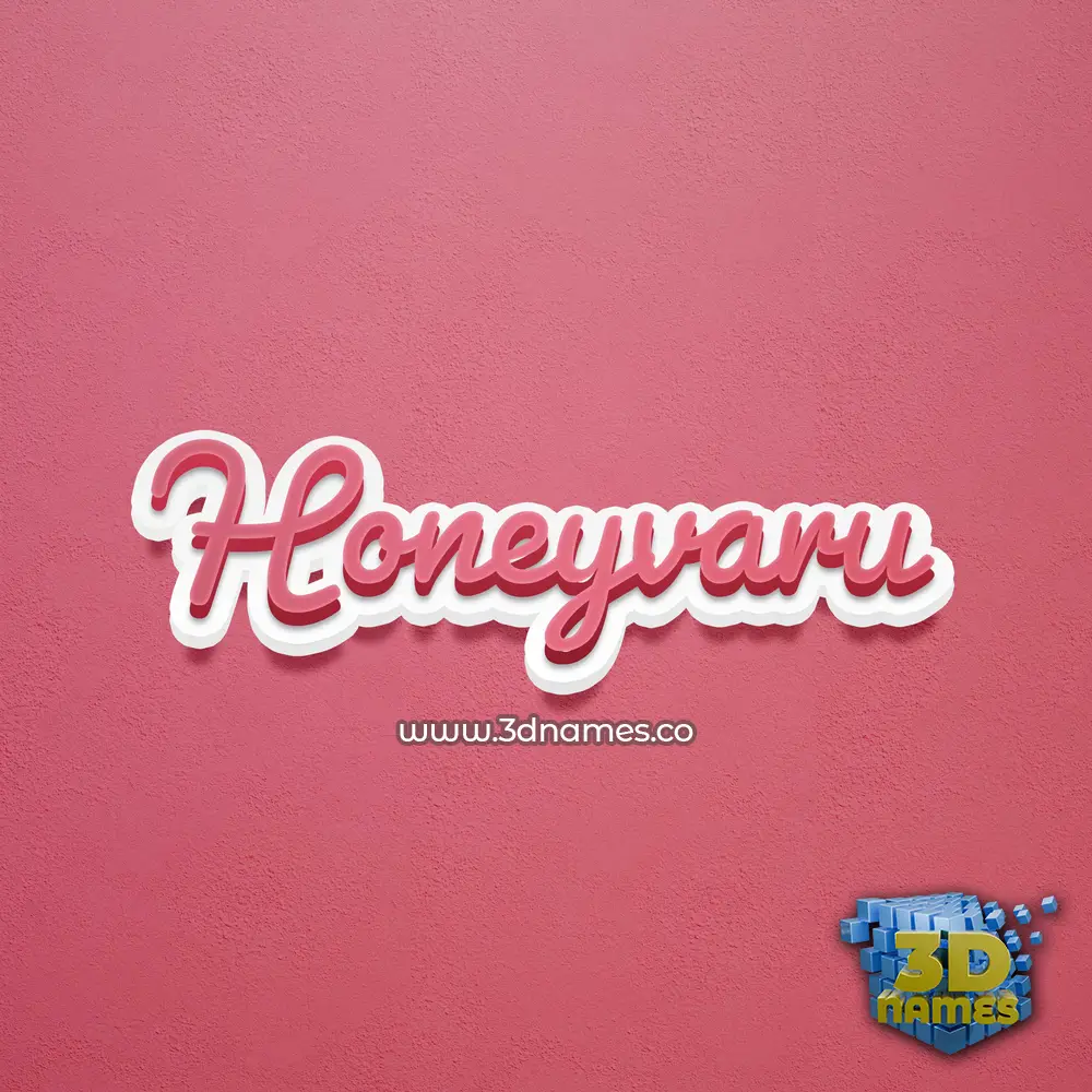 honeyvaru in Red Scribble style - 3D name wallpaper