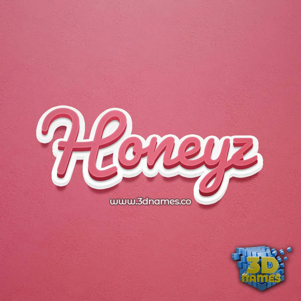 honeyz in Red Scribble style - 3D name wallpaper